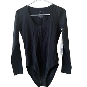 Everlane The Henley black Bodysuit